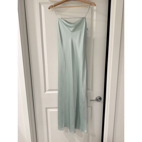 NWOT Reformation Cardi Silk Dress Elegant Mint Green Slip Dress  Orig. $278 - Picture 7 of 14